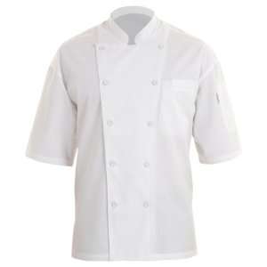  Chef Works EWCV WHT Palermo Short Sleeve Executive Chef Coat 