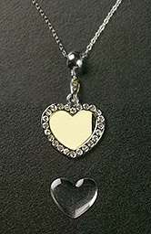 Make Photo Jewelry Crystal Heart Necklace & Pendant Silver Charm Free 