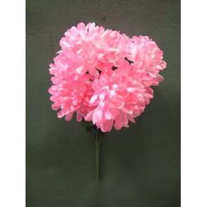  Tanday #20653 Pink Chrysanthemum Mum Silk Flower Bush 