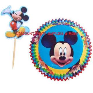 Disney Mickey Mouse Cupcake Pick Baking Cups Combo 24pk  