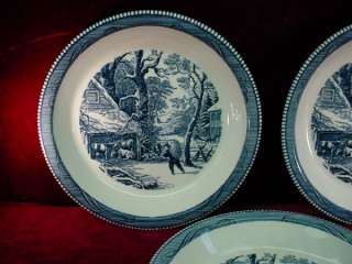Vintage 3 Lot CURRIER & IVES Royal 10 PIE PLATES Baking Pans CHINA 