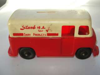   plastic,rare ,Stuebers Dairy Product delivery truck advertising bank
