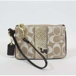  Coach Colette Op Art Wristlet Case Bag for Ipod Khaki Gold   Coach 