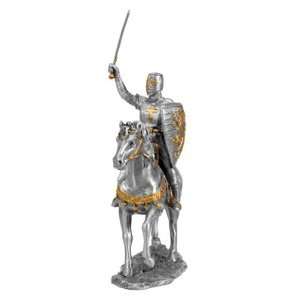  Pewter Crusader Raising Sword   Collectible Figurine 