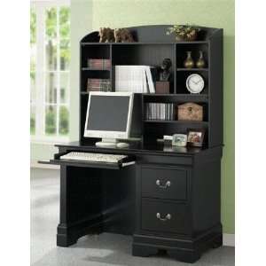  Computer Desk with Hutch Louis Philippe Style in Black 