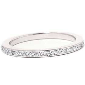 Ladies .20CT Real Pave Diamond Wedding Ring Solid 14K White Gold 
