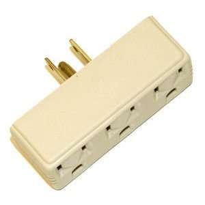 Cooper 12190   Ivory Grounding Triple Outlet / Socket Adapter (TRI TAP 