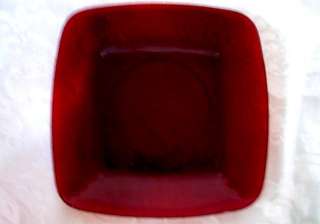 Vintage ANCHOR HOCKING ROYAL RUBY Red Square Plate  