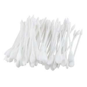   Cosmetic White Double Tip Plastic Stick Cotton Swabs w Square Holder