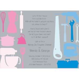  Honey Do Couples Shower Silver Invitations