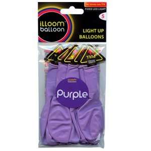   balloons   Pack of 5 Purple Light up Fixed LED 9 party balloons Toys