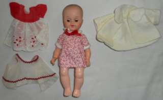 LOT VINTAGE 8 BABY DOLL EYES OPEN & CLOSE CLOTHES CLOTHING TOO NR 