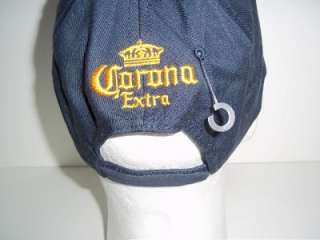 CORONA EXTRA NAVY BLUE GOLD CAP LOGO HAT BEER DRINK  