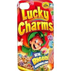 Black Silicone Rubber Case Custom Designed Frosted Lucky Charms iPhone 