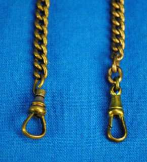   Old Vintage Double Watch Chain Fob Anchor Logo 16 Brass  
