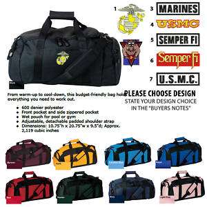 USMC Marine Corps Semper Fi Embroidered Duffle Bag  