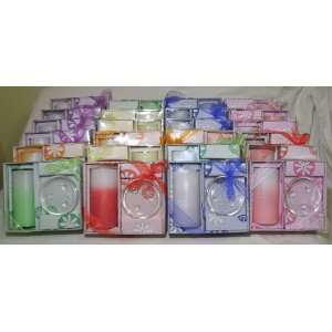   Pillar Candle Favors Gift Boxed Sets with Glass Plate