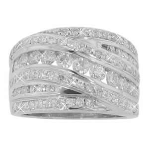   Diamond Anniversary Band in Platinum. Channel/Prong Setting Rings in