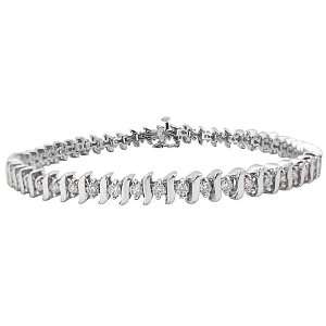  14k White Gold Diamond S Link Tennis Bracelet (2 cttw, H I 