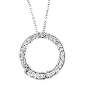 Diamond circle necklace, 6 different diamond sizes, ranging from 0.015 