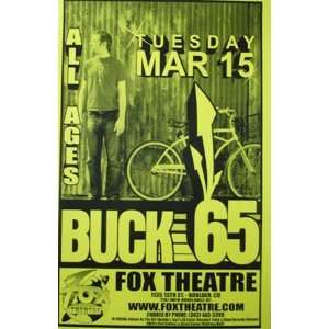 Buck 65 Boulder Colorado Original Rock Concert Poster