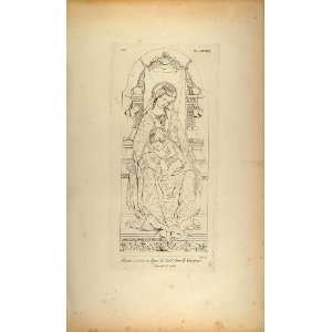  1845 Antique Engraving Carlo Crivelli Madonna Child 