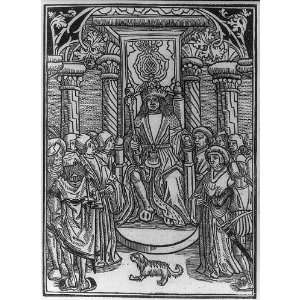 Charles VII,King of France,surrounded by court,c1500