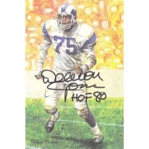 Deacon Jones Autographed/Hand Signed Los Angeles Rams Goal Line Art 