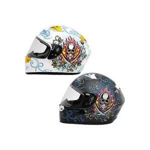    KBC VR 2 Ed Hardy Pirate Helmets 2X Large White Automotive