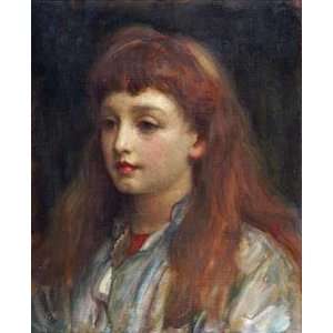 Portrait of a Young Girl Lord Frederick Leighton. 17.00 inches by 20 