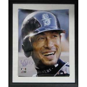 Ichiro Suzuki Seattle Mariners   Close Up   Framed Autographed 16x20 