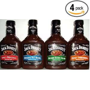 Jack Daniels Barbecue Sauce Combo (Pack of 4 assorted flavors 