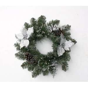 Jaclyn Smith Traditions 18 Midnight Clear Poinsettia Wreath