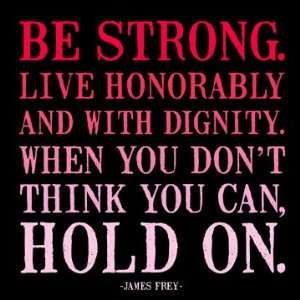    Be Strong Hold On   James Frey Color Magnet