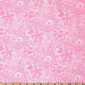  44 Wide Groovy Grafitti Pink Fabric By The Yard Arts 