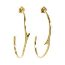 Eva Fehren Champagne Diamond & Gold Thorn Hoop Earrings