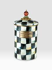    Courtly Check Enamelware Canister/Large customer 