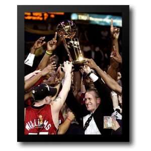  Pat Riley   With 2006 Championship Trophy (#34) 12x14 