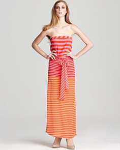 BCBGMAXAZRIA Dress   Dodson Striped Strapless Maxi Dress