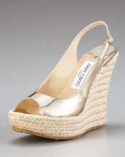 Polar Metallic Slingback Espadrille, Champagne