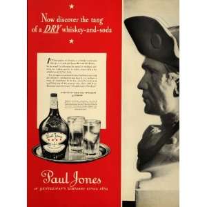  1937 Ad Paul Jones Gentlemen Whiskey Dry Soda Four Rose 