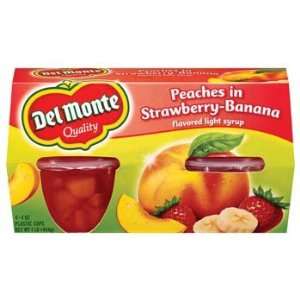 Del Monte Peaches In Strawberry Banana Flavored Light Syrup 4   4 oz 