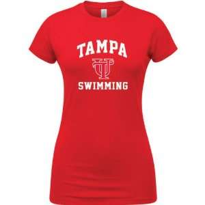  Tampa Spartans Red Womens Swimming Arch T Shirt Sports 
