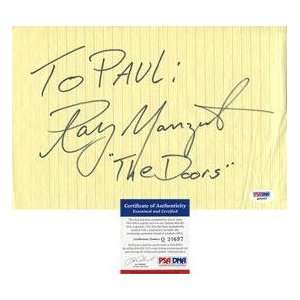  Ray Manzarek The Doors Autographed Paper PSA   MLB 