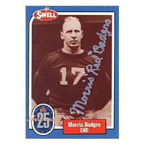  Morris Red Badgro Autographed 1988 Swell Hall of Fame Card 