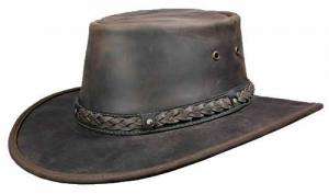 Barmah Squashy Bronco Oiled Leather Crushable Hat  