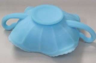 Fenton Pale Blue Satin Glass Butterfly Candy Dish  