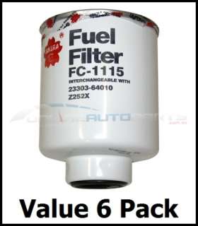 Toyota Hilux Surf 2LT 1KZT Diesel Fuel Filter   6 Pack  