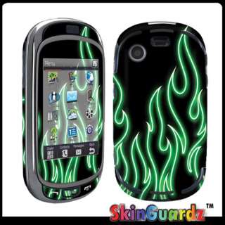 Black Green Neon Flame Vinyl Case Decal Skin To Cover SAMSUNG GRAVITY 