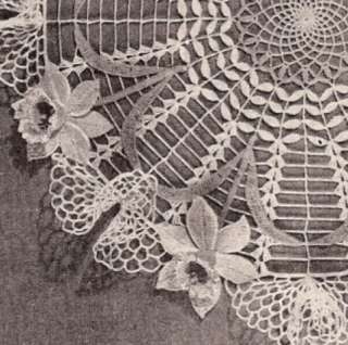 Vintage Crochet DAFFODIL Doily Flower Motif pattern  